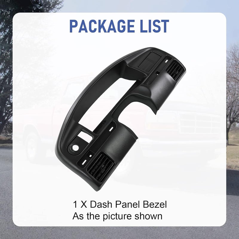 JDMSPEED Instrument Dash Cluster Bezel Dash Panel Replacement Compatible with 1992-1993 Bronco Ford F-250 F-350 with Gasoline Cluster Dash Bezel F2TZ-15044D70-A - Image 4